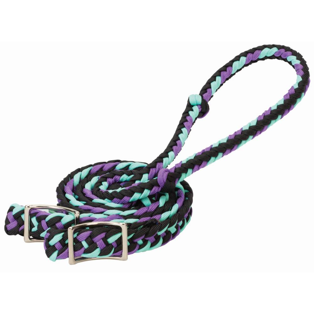 Weaver Leather Waxed Braided Nylon Barrel Reins Brown/Tan Weaver Leather Waxed Braided Nylon Barrel Reins Brown/Tan